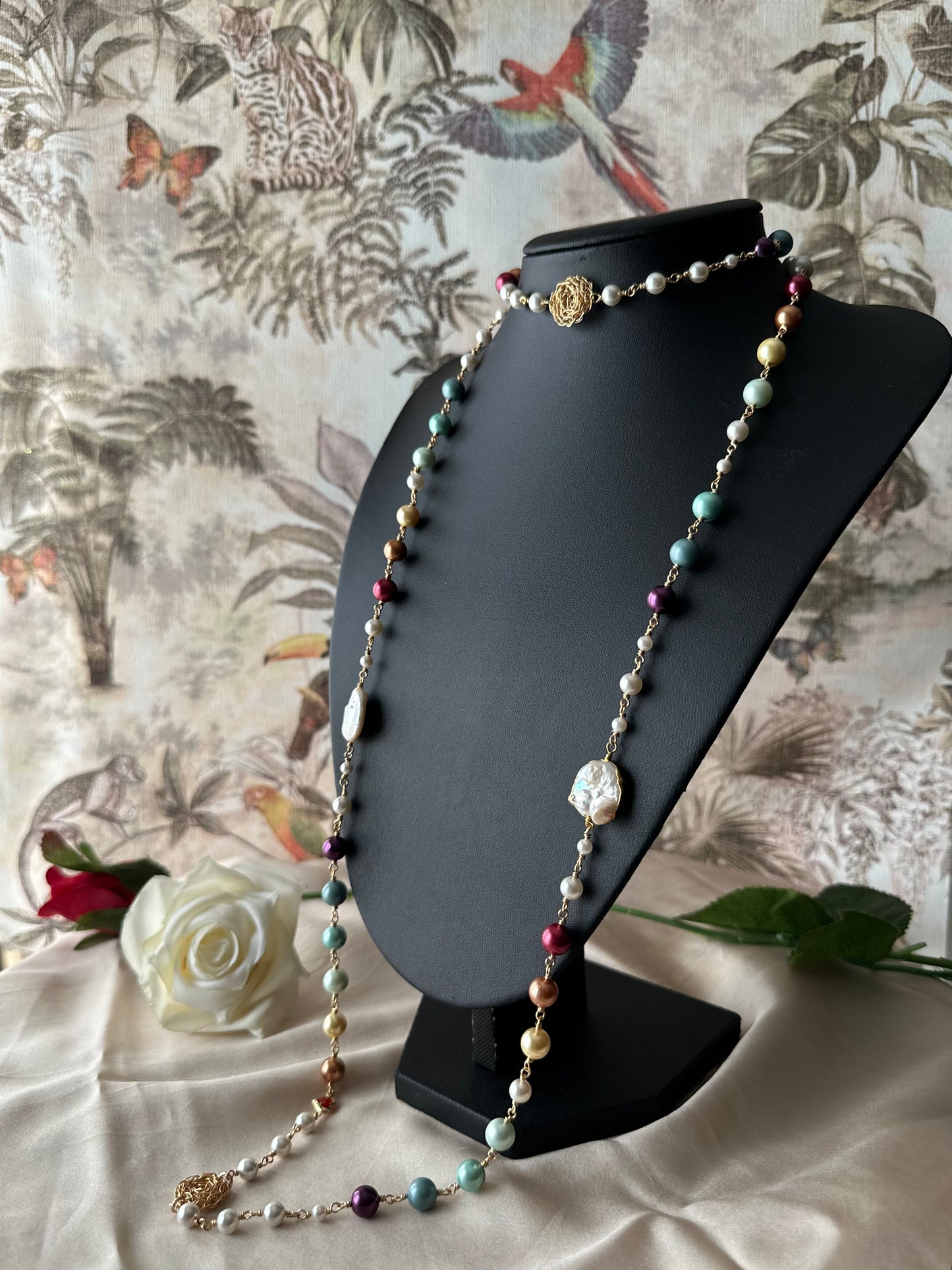 Starlette ~ Cosmic Medallion ~ Pearl Necklace