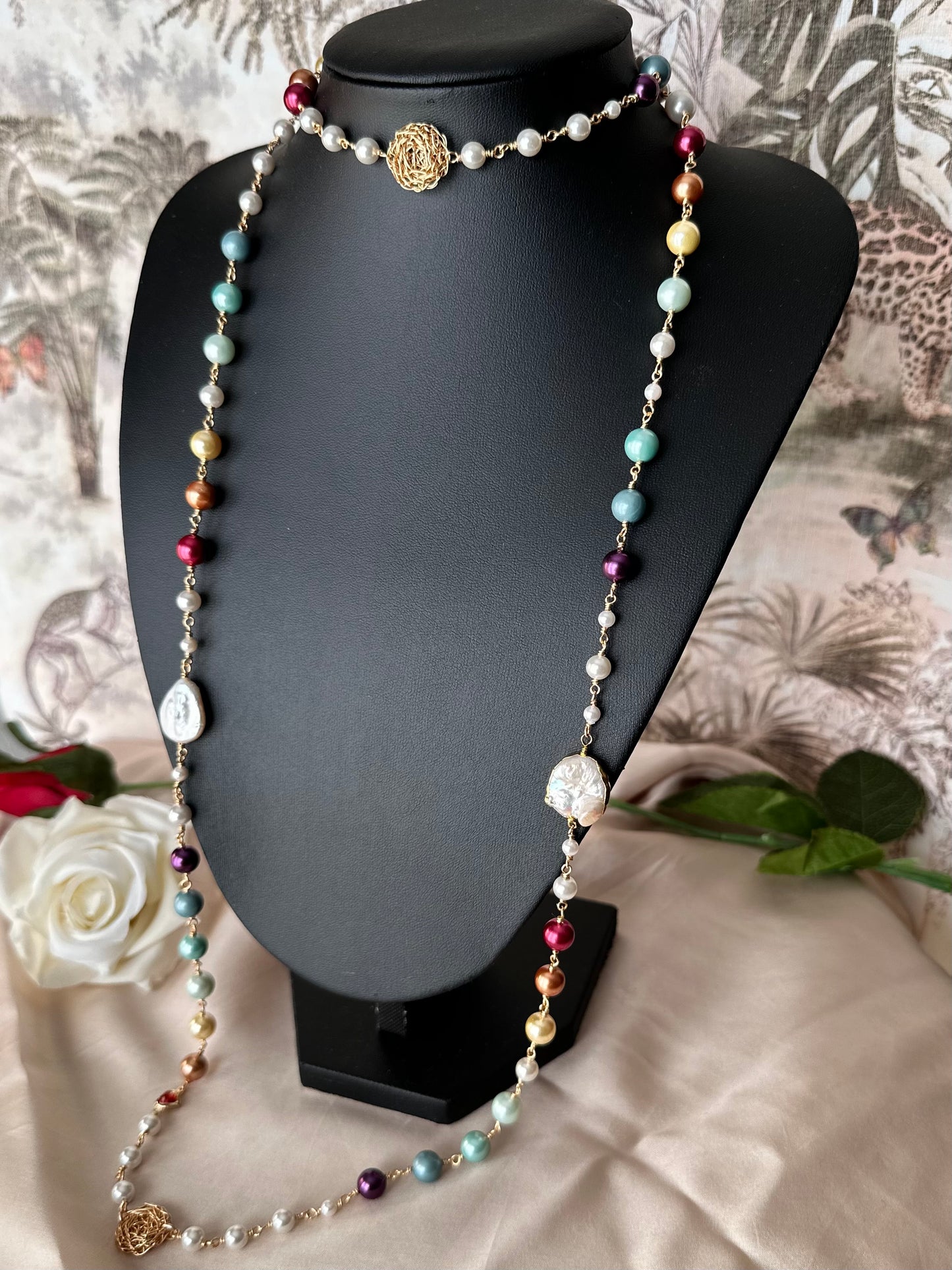 Starlette ~ Cosmic Medallion ~ Pearl Necklace