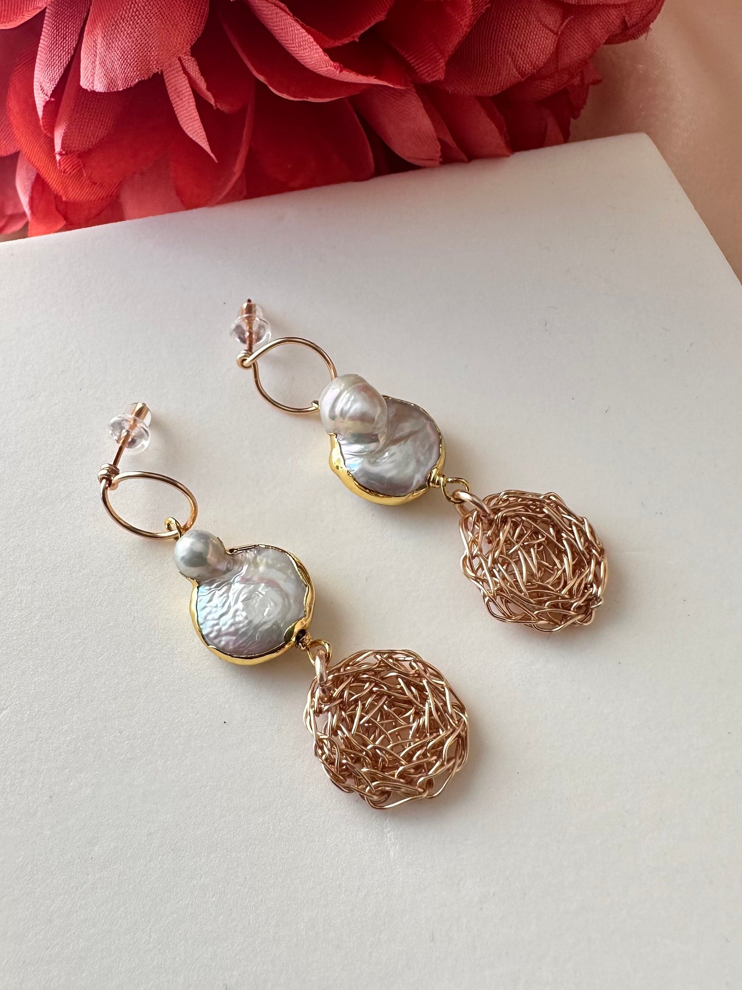 Mira Cosmic Medallion Pearl Earrings