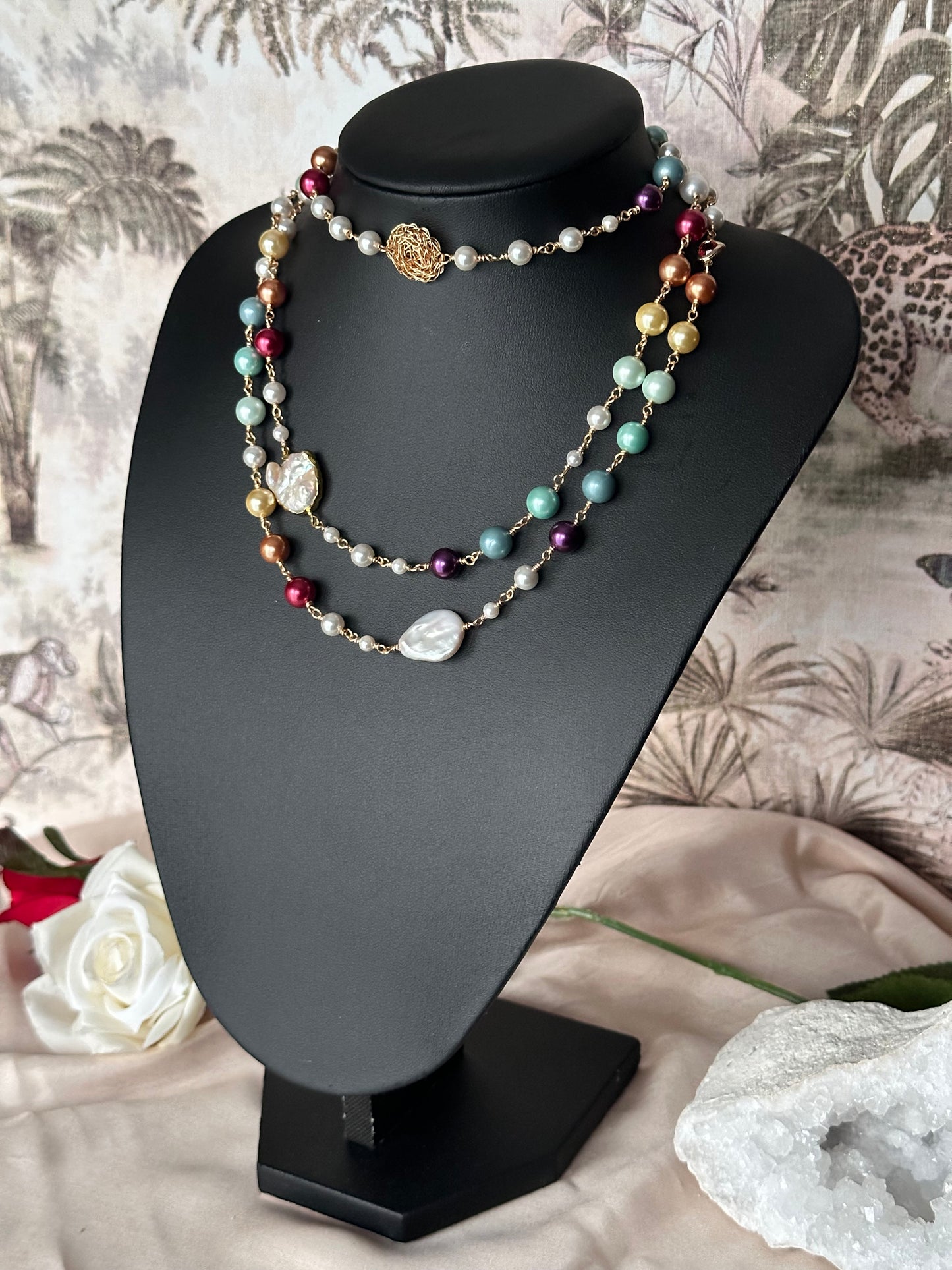 Starlette ~ Cosmic Medallion ~ Pearl Necklace