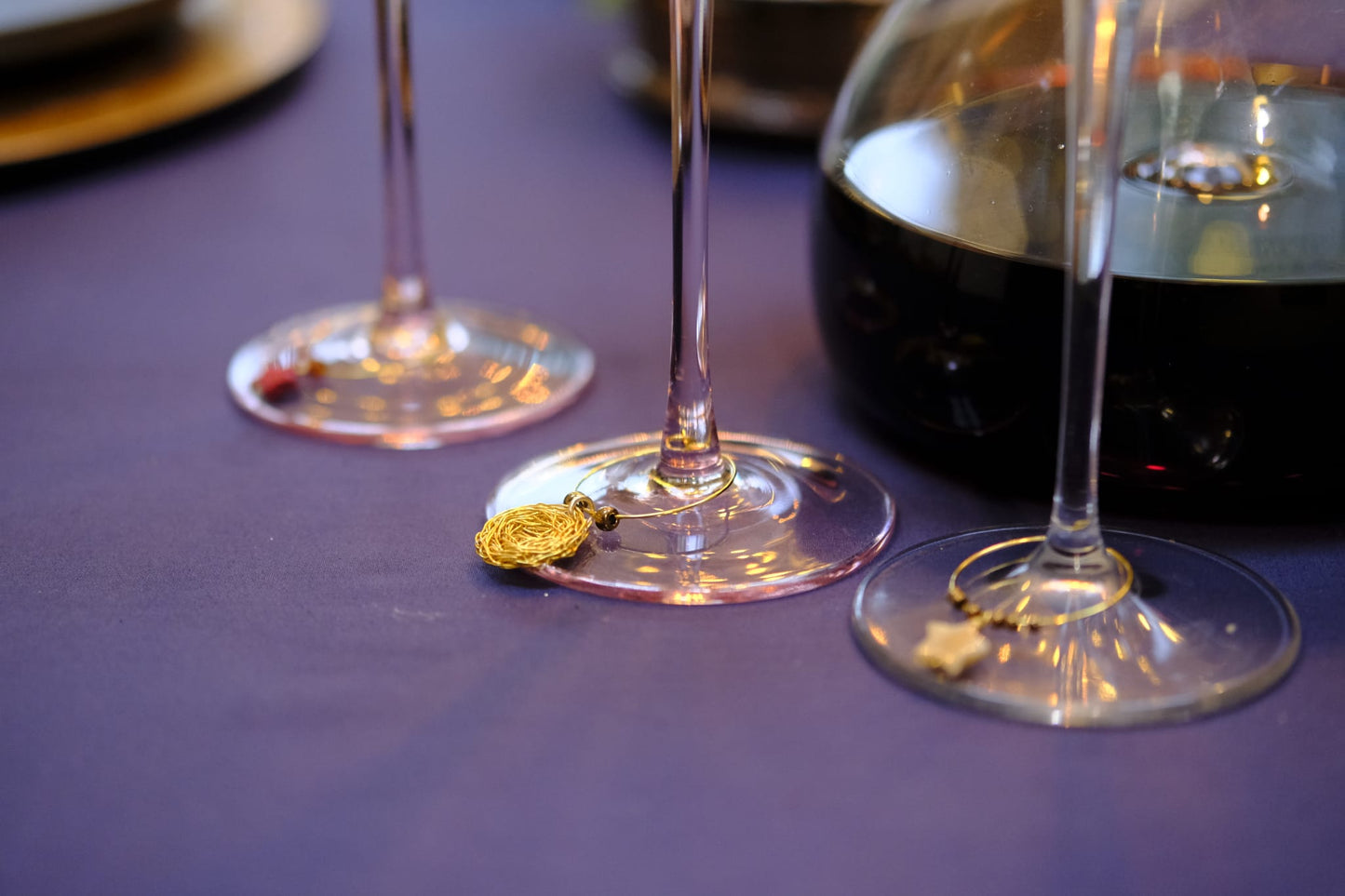 Cosmic Medallion Gemstone, Wine Glass Charms