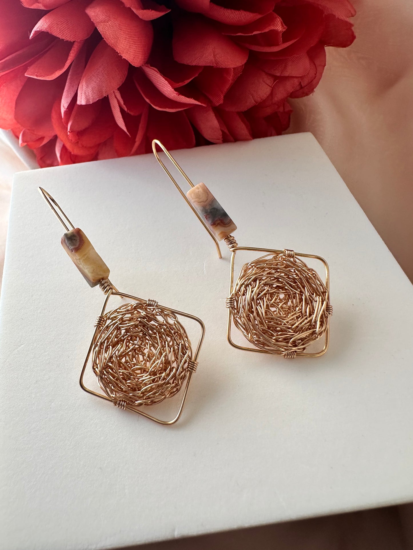 Thia - Crazy Lace Agate - Earrings