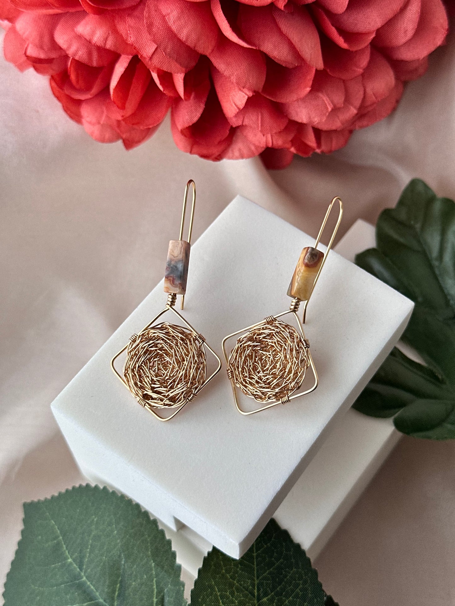 Thia - Crazy Lace Agate - Earrings
