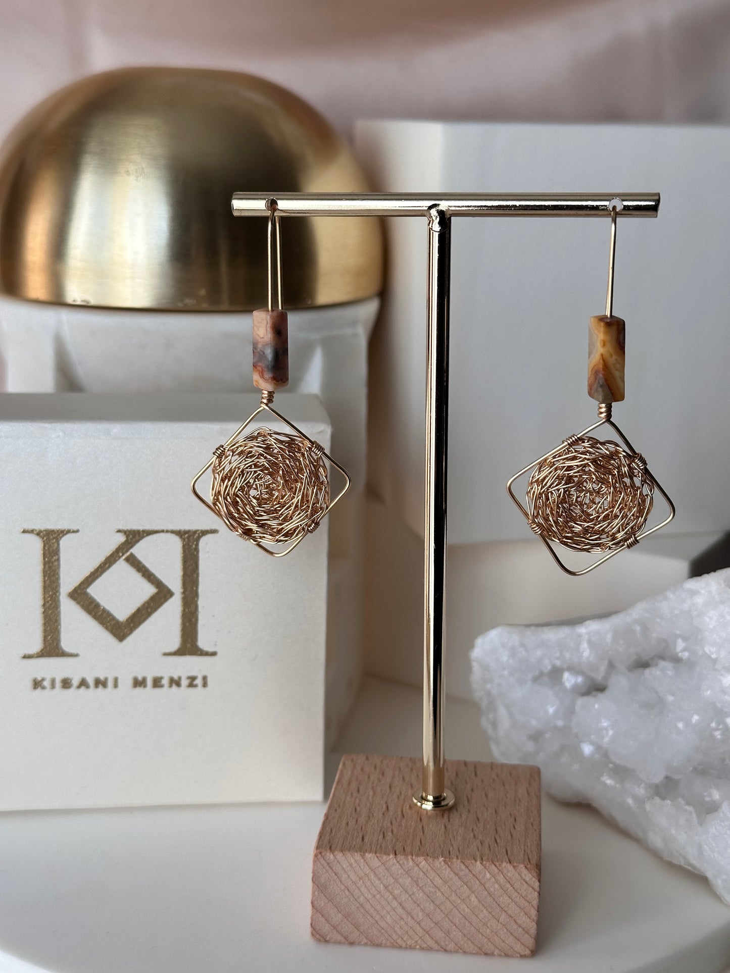 Thia - Crazy Lace Agate - Earrings