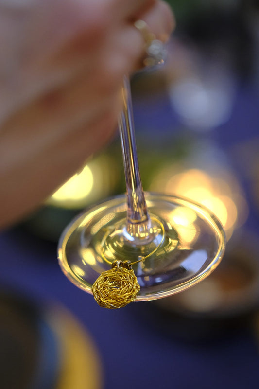 Cosmic Medallion Gemstone, Wine Glass Charms