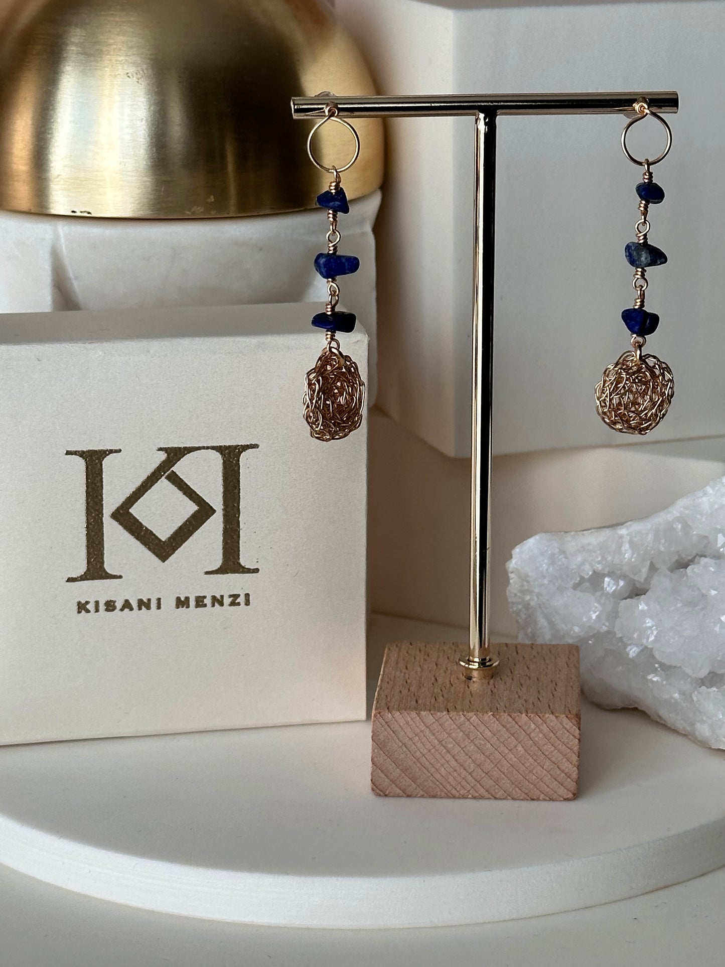 Belamora Black Spinel Cosmic Medallion Earrings